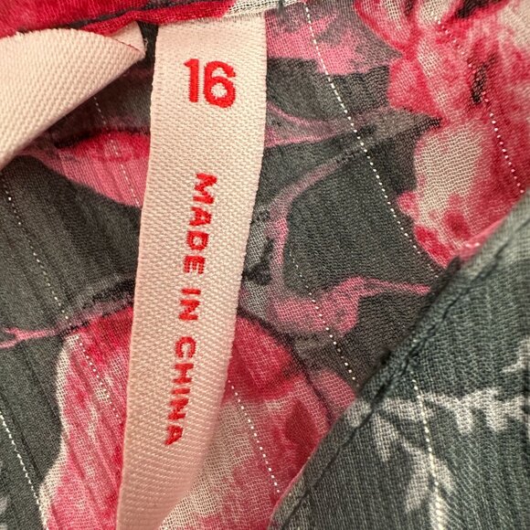 Womens Sheer Floral Button-Up Blouse Size 16 By Millers Woman - Picture 4 of 6